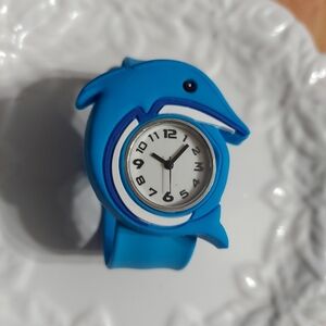 Kendall & James Childs Character/Blue Dolphin/Slap Bracelet Watch